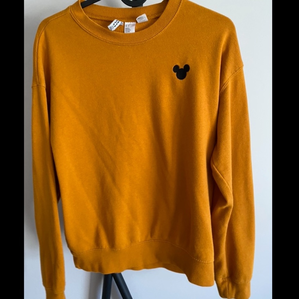 Mustard Yellow Mickey Embroidered LS